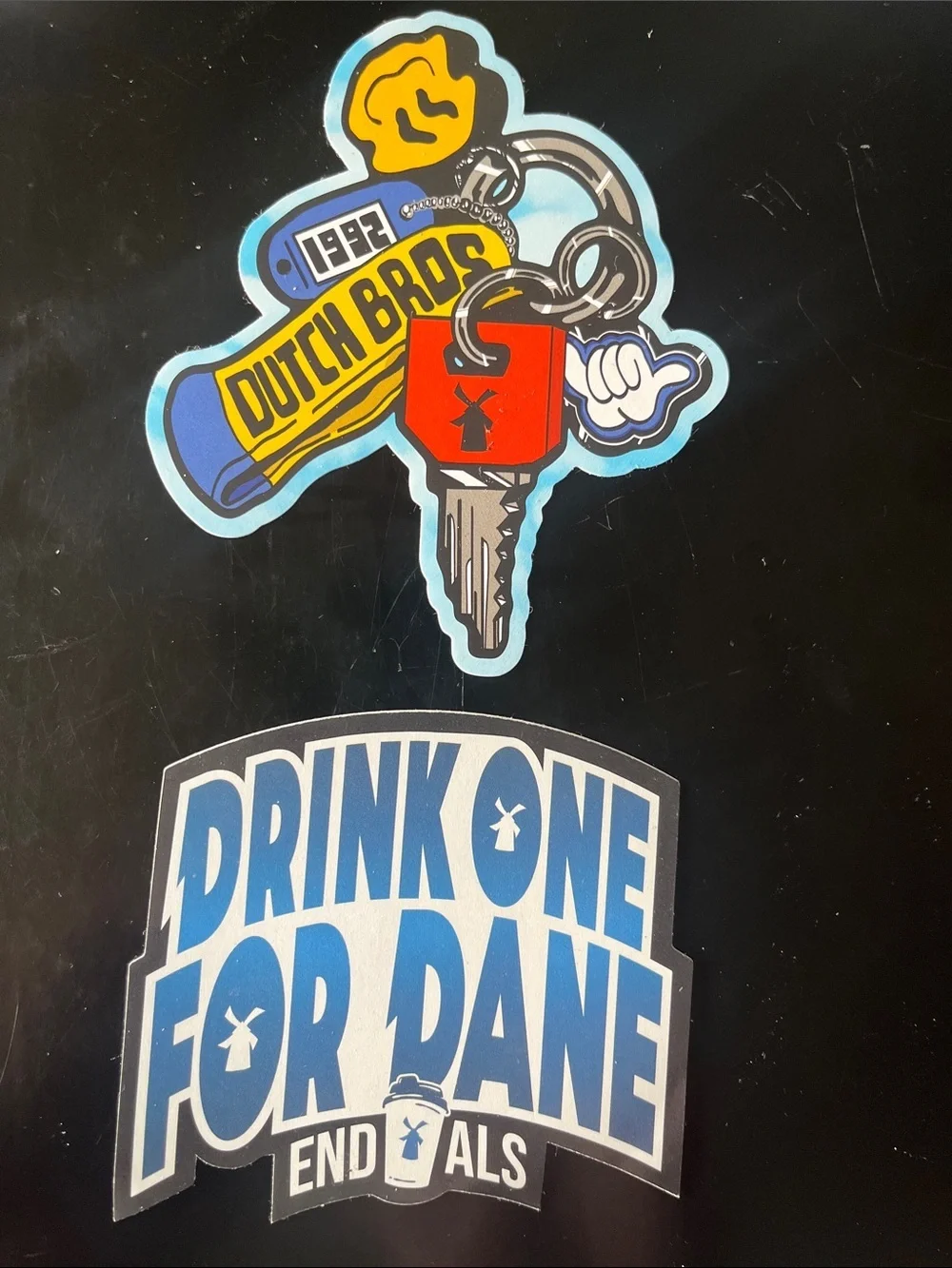 NEW JUNE DUTCH BROS STICKER OF THE MONTH PLUS MAY END ALS STICKER